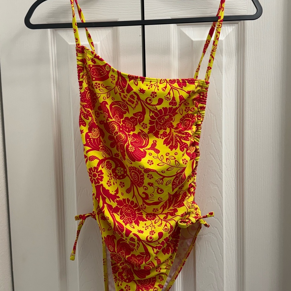 Floral Swimwear in Red and Yellow
